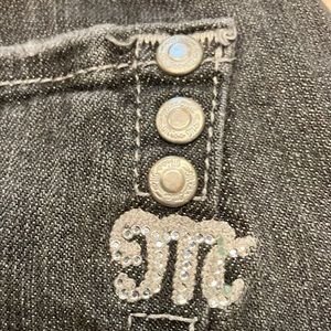 Miss Me low rise Black/Gray distressed jeans